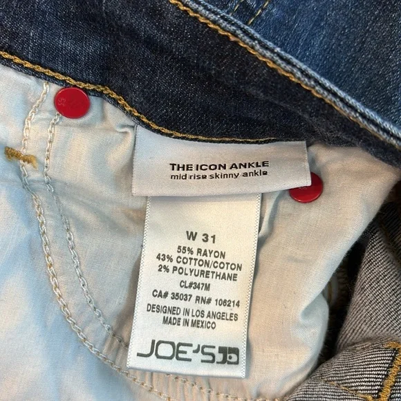 Joe’s The Icon Ankle Mid Rise Skinny Ankle jeans. Size 31. - Picture 4 of 8